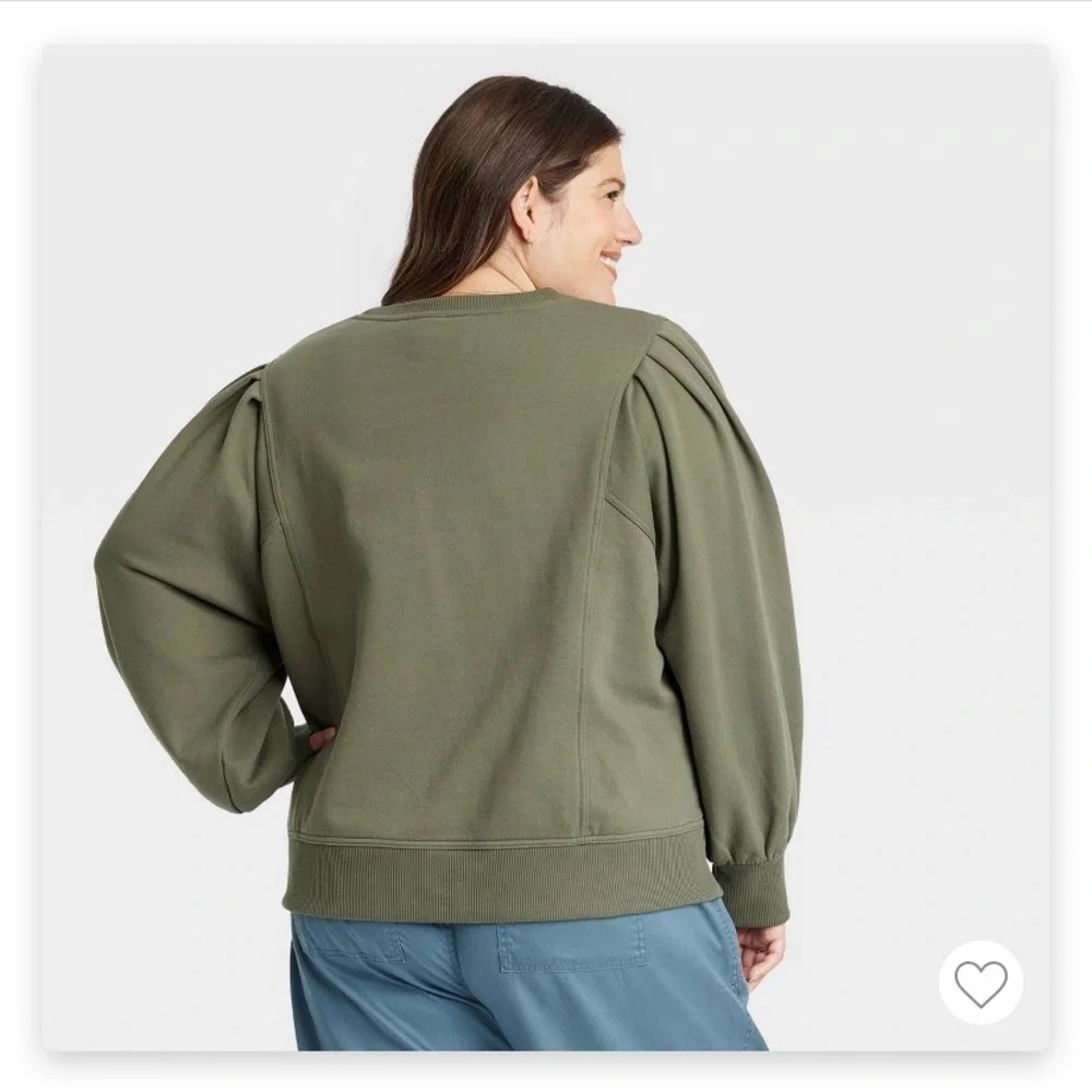 NWT Olive Green Sweatshirt - Picture 2 of 5